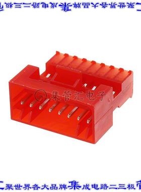 3-647000-8 矩形连接器8POS插头2.54mm公引脚红色IDC锡自由悬挂直