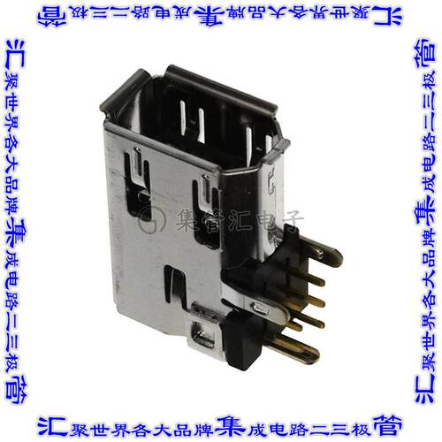 3E106-2220KV 连接器火线(IEEE1394)插座6POS通孔直角