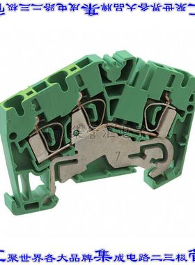 1770390000 端子块连接器3POS接地地面6.1mm绿色黄色10-26AWG