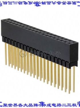 M20-6102045 背板连接器40POS叠通式2排2.54mm通孔黑色