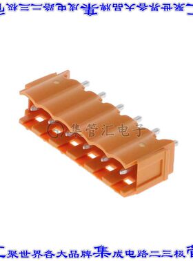 1581820000 端子块连接器6POS接头公引脚带罩5mm橙色垂直通孔
