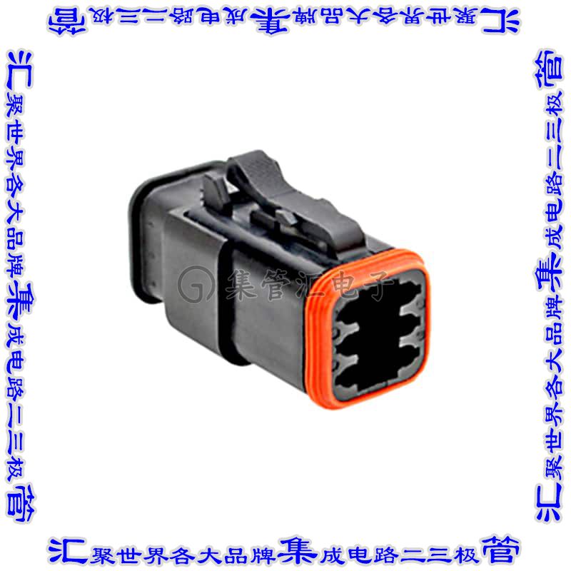 AT06-6S-SR02BLK 矩形连接器外壳6POS插头3排母形插口黑色自由悬