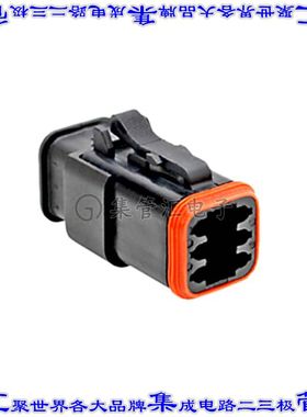 AT06-6S-SR02BLK 矩形连接器外壳6POS插头3排母形插口黑色自由悬