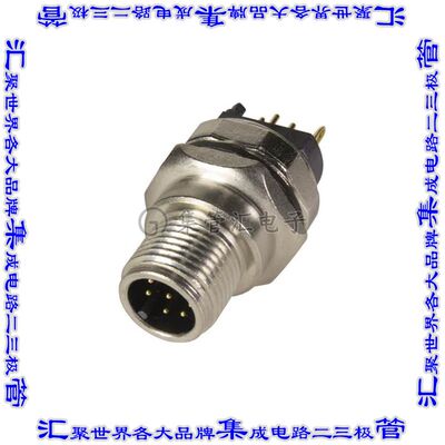 21033211831 圆形连接器8POS插座公形引脚焊接镀金面板安装通孔