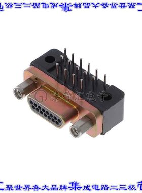 MDM-15PCBRP-L56 连接器15POS插头公引脚3排D-TYPE型面板安装通孔