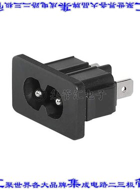 4300.0105 电源接入连接器2POS插座公形引脚IEC320-C8面板安装卡