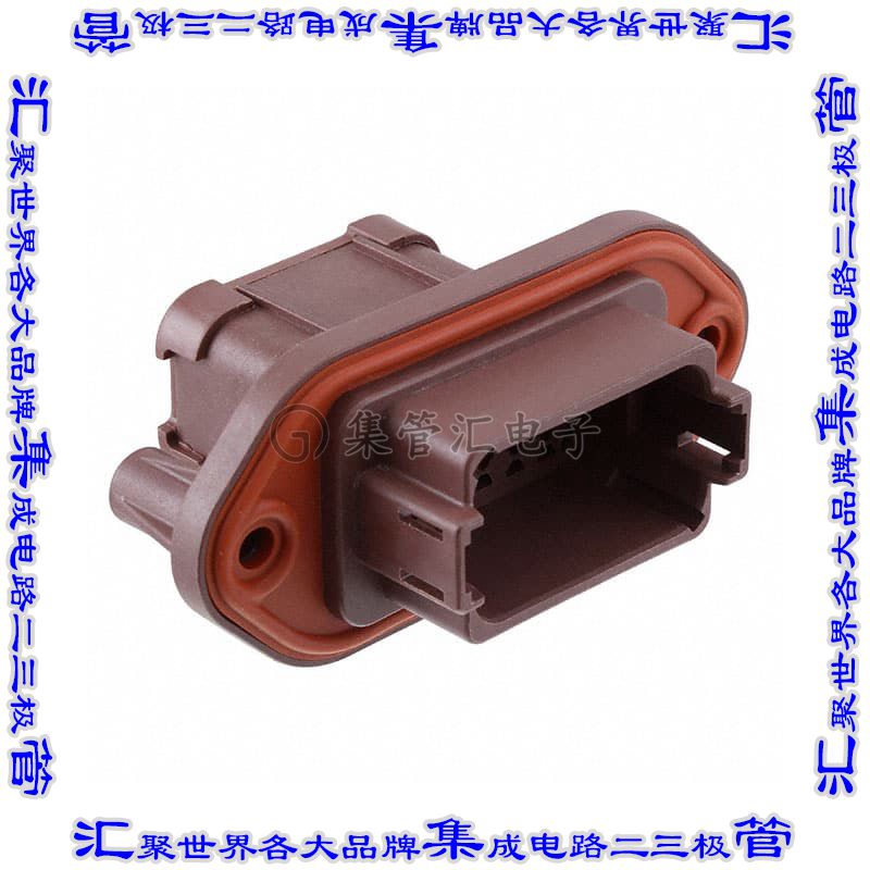 AT04-12PD-PM14 矩形连接器外壳12POS插座2排公形引脚棕色面板安