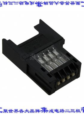 XN2B-1470 矩形连接器4POS插座2mm母插口黑色弹簧夹镀金自由悬挂