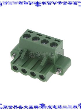 EM211504H 端子块连接器4POS插头母插口5mm绿色自由悬挂