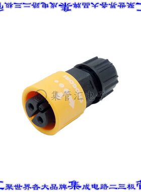 23002231-02 圆形连接器2POS插头母插口焊杯镀金自由悬挂