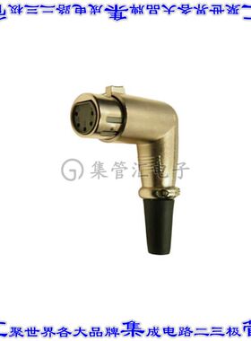 FC60955N 圆形连接器5POS插头母插口焊杯银自由悬挂直角