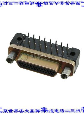 MDM-25PCBRP 连接器25POS插头公引脚3排D-TYPE型面板安装通孔直角