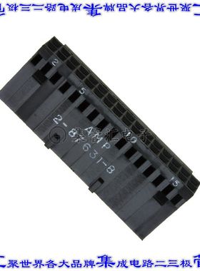 2-87631-8 矩形连接器外壳32POS插座2排2.54mm母形插口黑色自由悬