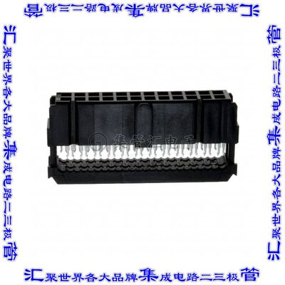 1658622-5 矩形连接器24POS插座2排2.54mm叉状黑色IDC镀金自由悬