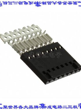 5-103960-7 矩形连接器8POS插座2.54mm母插口黑色IDC镀金自由悬挂