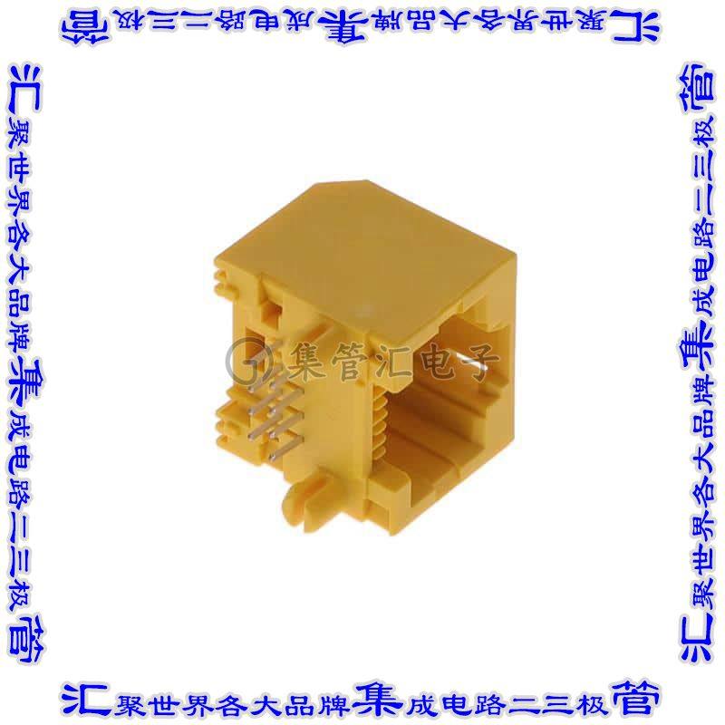 RJHSE50800104 接插件连接器8P8C, RA, NO SHIELD, NO LEDS, YE