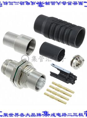 1-2823446-7 圆形连接器4POS插座母插口压接镀金自由悬挂