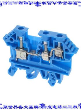 1210.5 端子块连接器3POS馈通式6.0mm蓝色10-22AWG