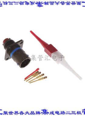 M8372372W803N 圆形连接器3(电源)插座公形引脚压接面板安装