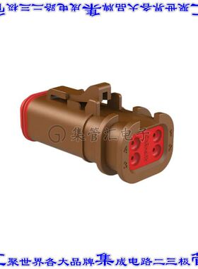 AT06-4S-OMBRN 矩形连接器外壳4POS插头2排母形插口棕色自由悬挂