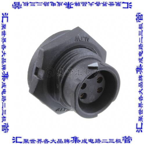 BD-04PMFS-QC8001 圆形连接器4(数据)插座母插口焊杯镀金面板安装