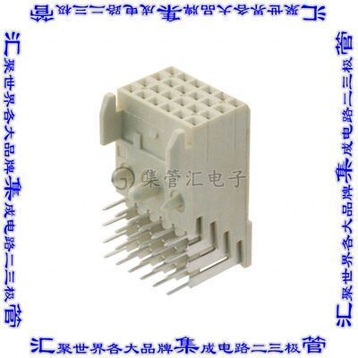 5536507-1 背板连接器24POS插座母插口4排2mm板边缘通孔直角天然