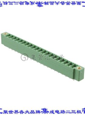 1844964 端子块连接器20POS接头公引脚带罩3.81mm绿色垂直通孔