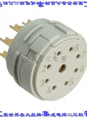 1595791 圆形连接器9(8+1电源)插件母插口焊杯镀金