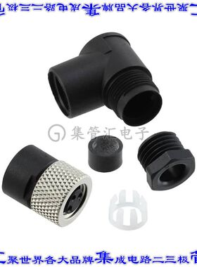 1529399 圆形连接器3POS插座母插口焊杯镀金自由悬挂直角