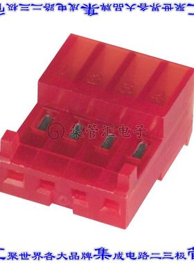 3-643813-4 矩形连接器4POS插座2.54mm母插口红色IDC锡自由悬挂直