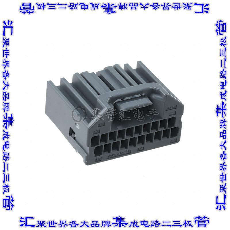 MX34020SF1 矩形连接器外壳20POS插座2排2.2mm母形插口灰色自由悬