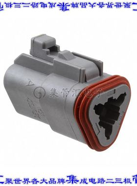 DT06-3S-C015 矩形连接器外壳3POS插头2排母形插口灰色自由悬挂