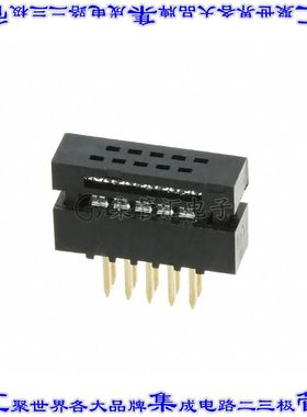 M50-3800542 连接器10POS带状电缆DIP针座2排0.64mm通孔IDC30AWG