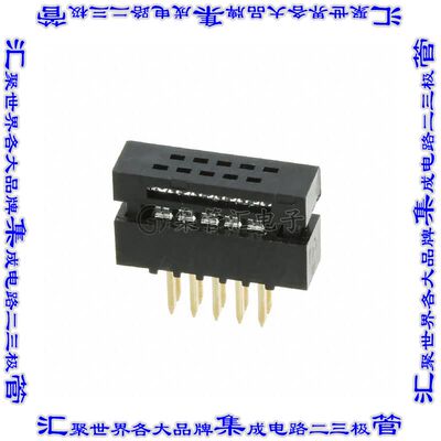 M50-3800542 连接器10POS带状电缆DIP针座2排0.64mm通孔IDC30AWG