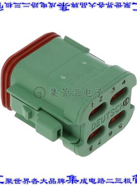 DT06-08SC-CE01 矩形连接器外壳8POS插头2排母形插口绿色自由悬挂