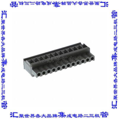 1-2213934-2 端子块连接器12POS插头母插口5mm黑色自由悬挂