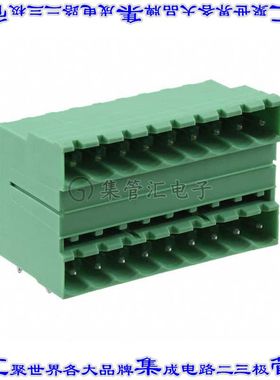 1762444 端子块连接器18POS接头公引脚带罩2排5.08mm绿色90DEG通