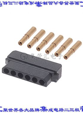 M80-8980605 矩形连接器6POS插座2mm母插口黑色压接镀金自由悬挂