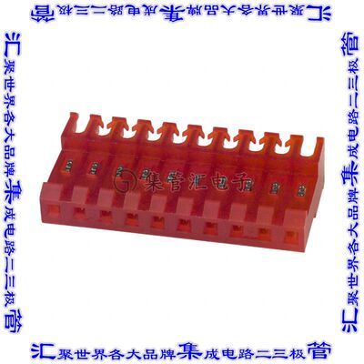 4-640601-0 矩形连接器10POS插座3.96mm母插口红色IDC锡自由悬挂