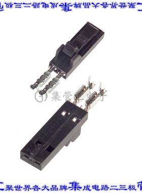 103957-1 矩形连接器2POS插座2.54mm母插口黑色IDC镀金自由悬挂