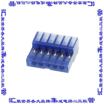 3-641192-6 矩形连接器6POS插座2.54mm母插口蓝色IDC镀金自由悬挂