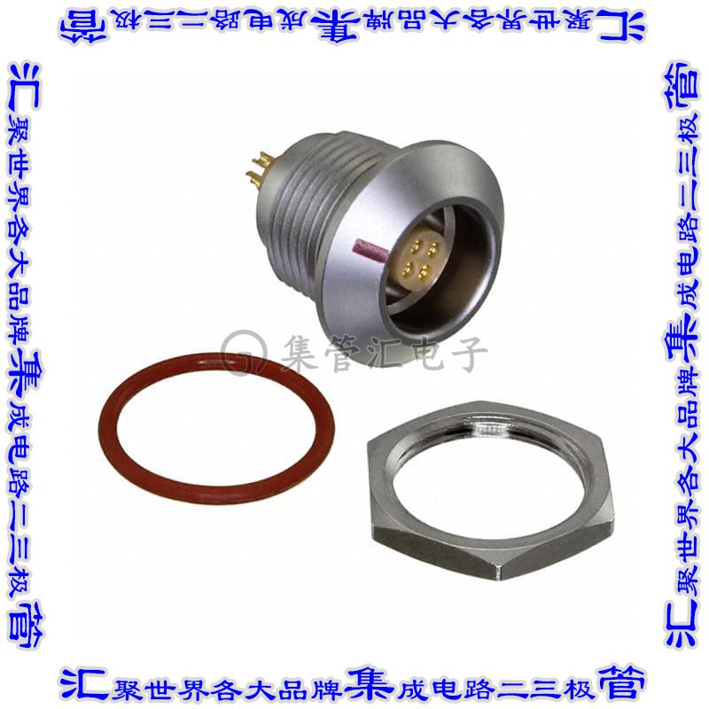 FLKB-04EGFS-GCP-001 圆形连接器4POS插座母插口焊杯镀金面板安装