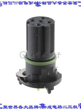 1551451 圆形连接器4POS插件母插口焊接镀金通孔