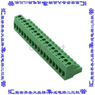 1757174 端子块连接器18POS插头母插口5.08mm绿色自由悬挂