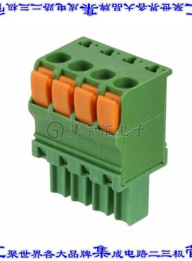 1986722-4 端子块连接器4POS插头母插口3.81mm绿色自由悬挂