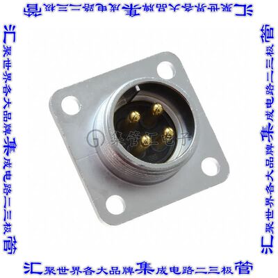RM15WTRZB-4P(72) 圆形连接器4POS插座公形引脚焊杯镀金面板安装