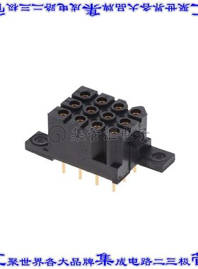 TST12RB02Z 针座连接器12POS插座4排5.08mm母形插口通孔直针镀金