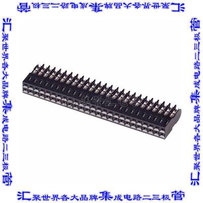 2-102398-3 矩形连接器50POS插座2排2.54mm母插口黑色IDC镀金自由