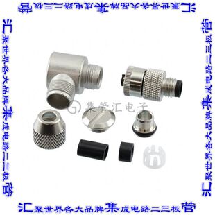 1436466 圆形连接器4POS插头公引脚焊杯镀金自由悬挂直角