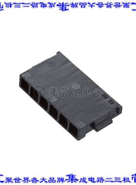 2121320006 矩形连接器外壳6POS插座1mm母形插口黑色自由悬挂